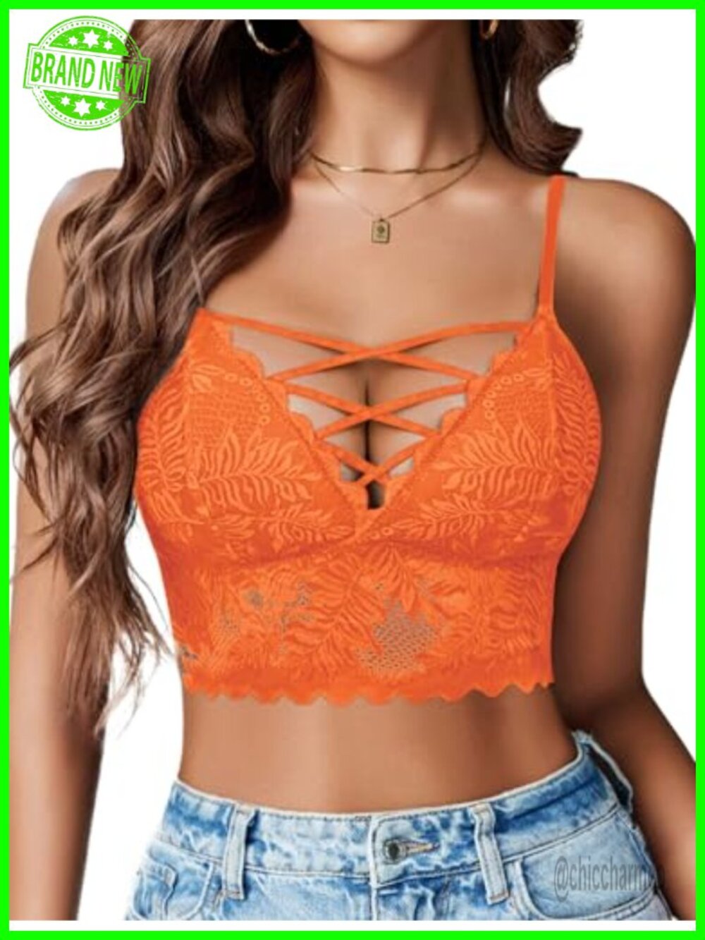 Lace Bralette V Neck Strappy Camisole Y2K Tank Top Unpadded Wirefree Crop Top